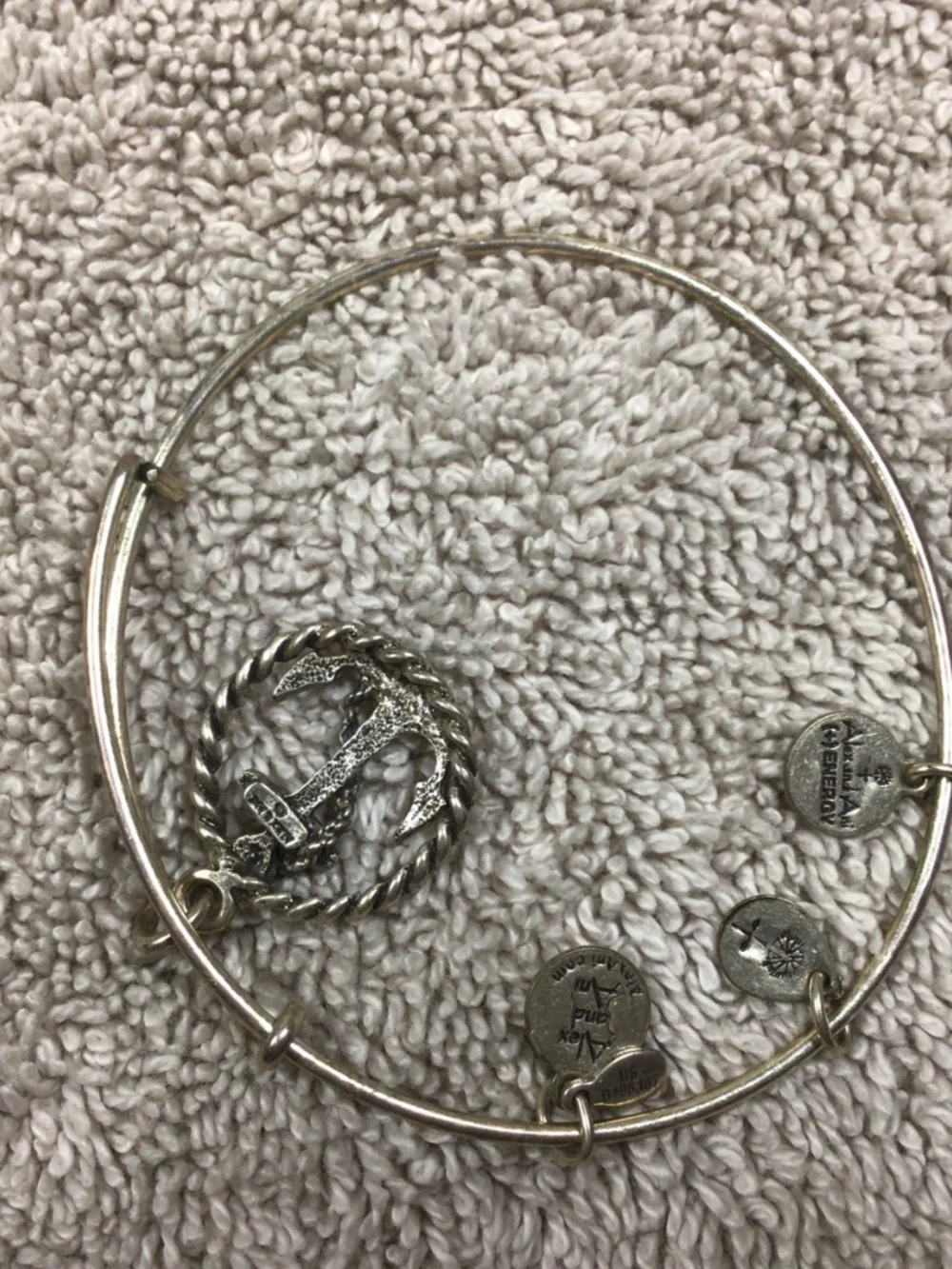 ⁠Alex and Ani Anchor Charm Bangle Bracelet